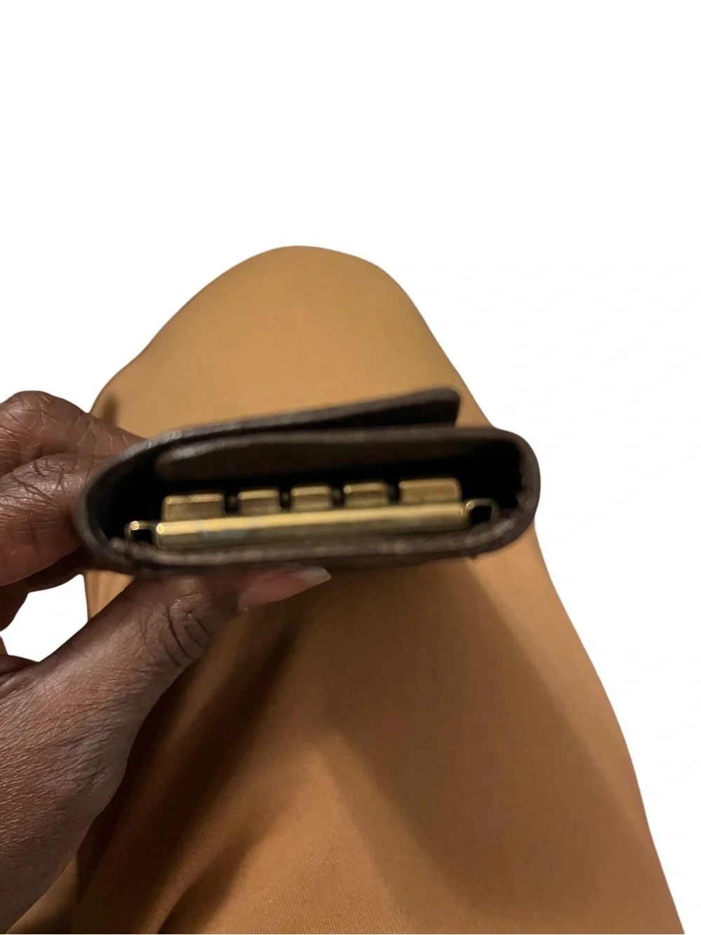 Brown Checkered Key Holder